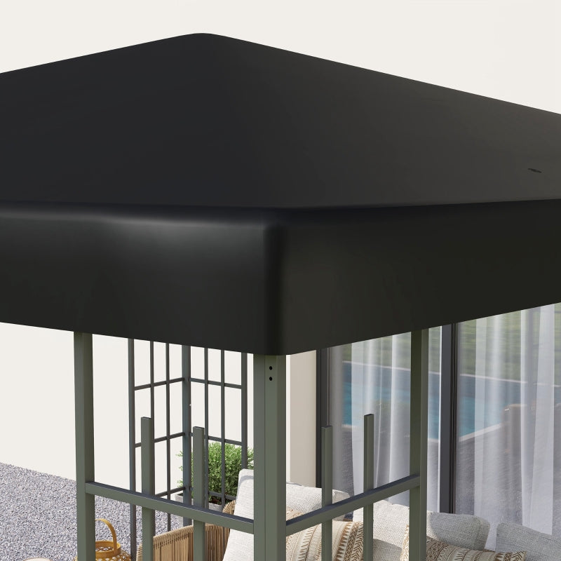 Durable Black 3x3m Gazebo Frame Replacement