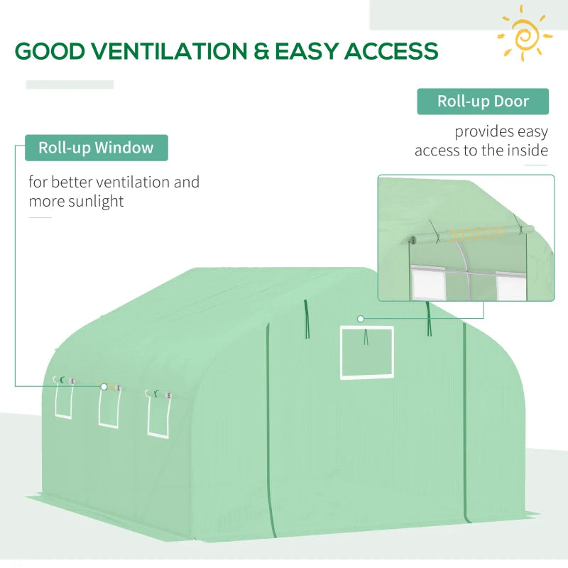 Greenhouse PE Cover Replacement 4.5x3x2m Green