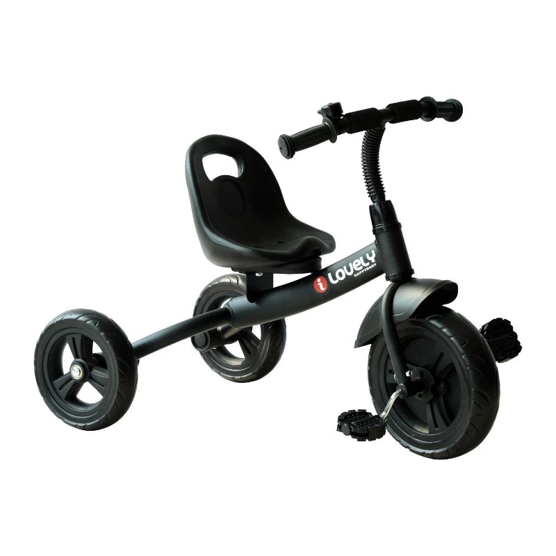 Kids Trike for Toddlers - 3-Wheel Ride-On Bicycle for Ages 1.5 to 4 Years - Black Tricycle