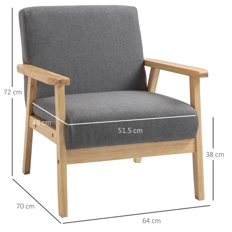 Minimalist Wooden Frame Accent Chair with Comfortable Padded Seat for Stylish Living Spaces