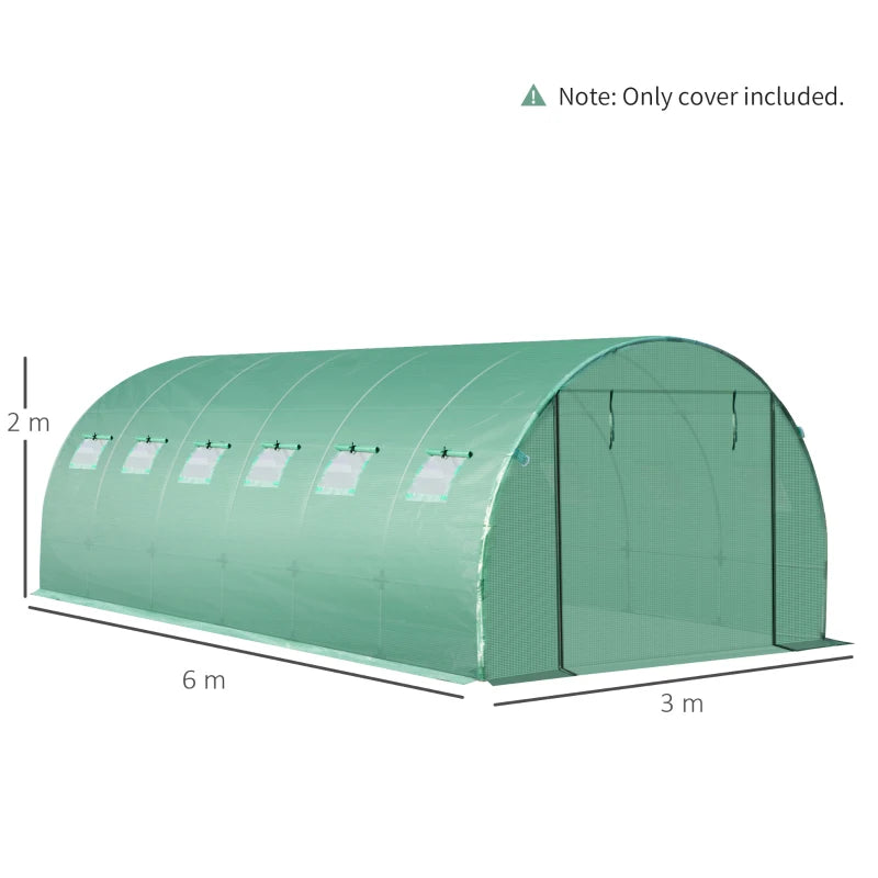 Greenhouse PE Cover for 6x3x2m Tunnel Greenhouse - Winter Garden Plant Protection