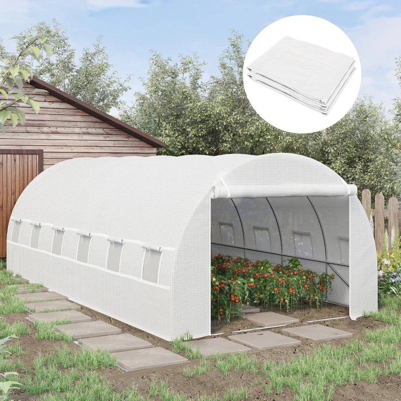 Greenhouse Winter Cover 6x3m White PE with Windows & Door