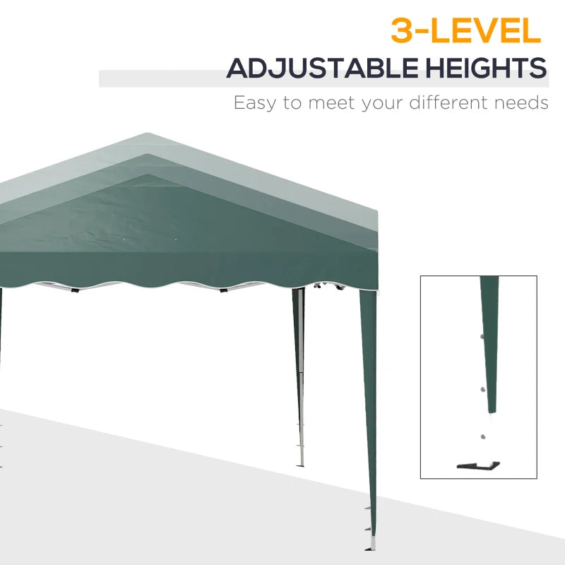 Green Adjustable Height Pop-Up Gazebo with Bag