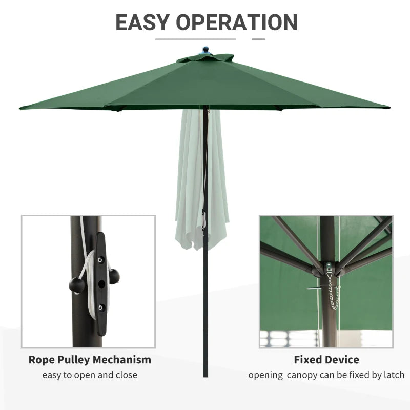 Green 2.8m Round Garden Parasol Umbrella