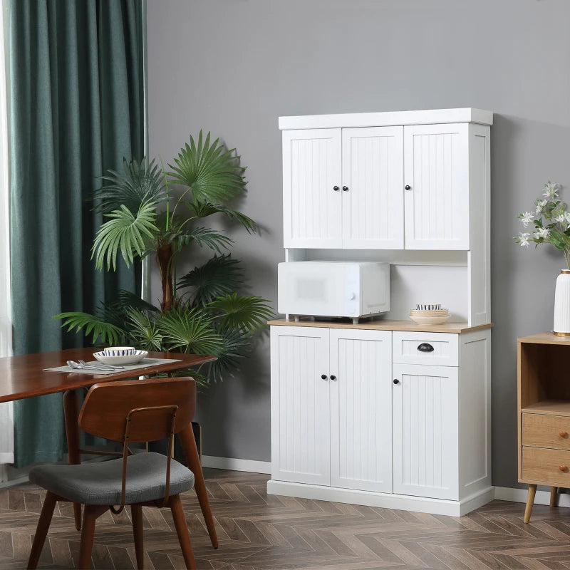 Modern 180cm Freestanding Kitchen Cabinet with Open Countertop and Ample Storage Space