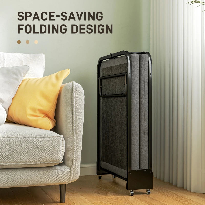 Portable Folding Bed for Guests Lightweight Compact Design Easy Storage Grey Color