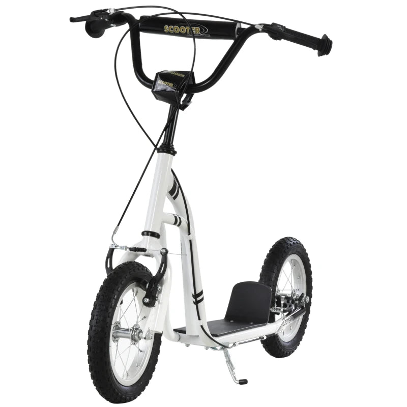 Dual Brakes 12" Adjustable Kick Scooter with Metal Frame - Black - Perfect for Kids and Adults