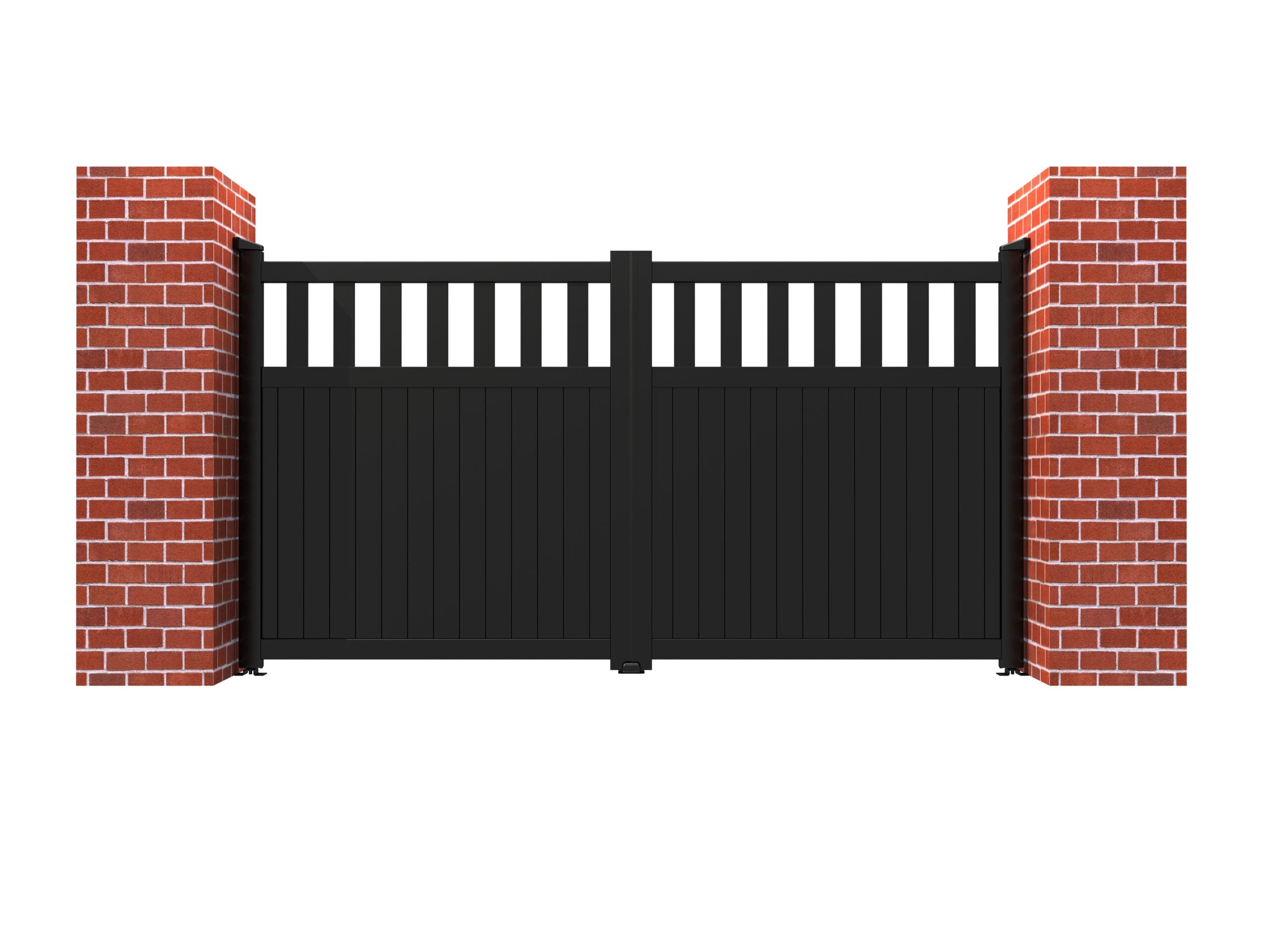 Readymade Flat Top Aluminium Driveway Gates With Mixed Infill