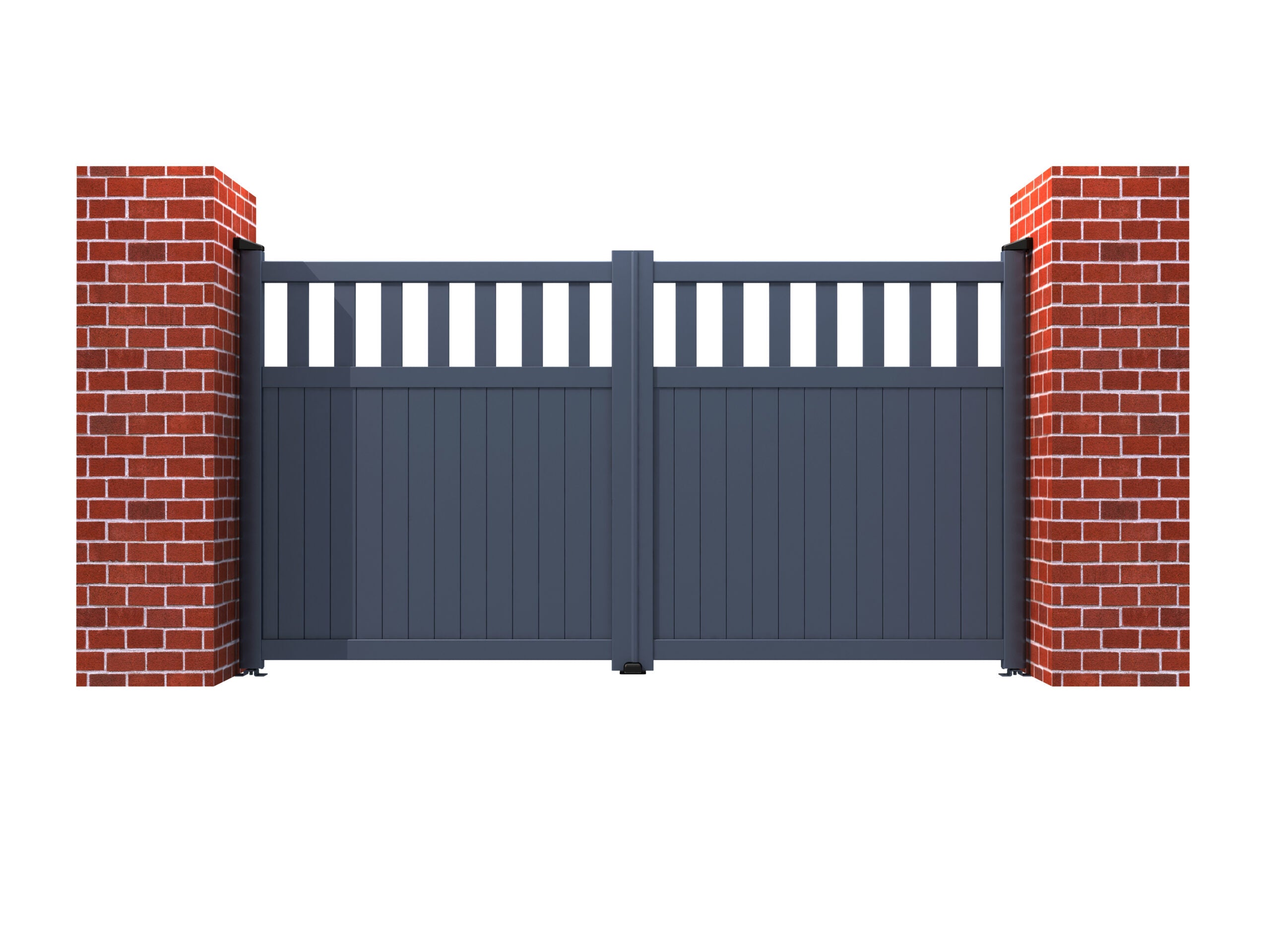 Readymade Flat Top Aluminium Driveway Gates With Mixed Infill