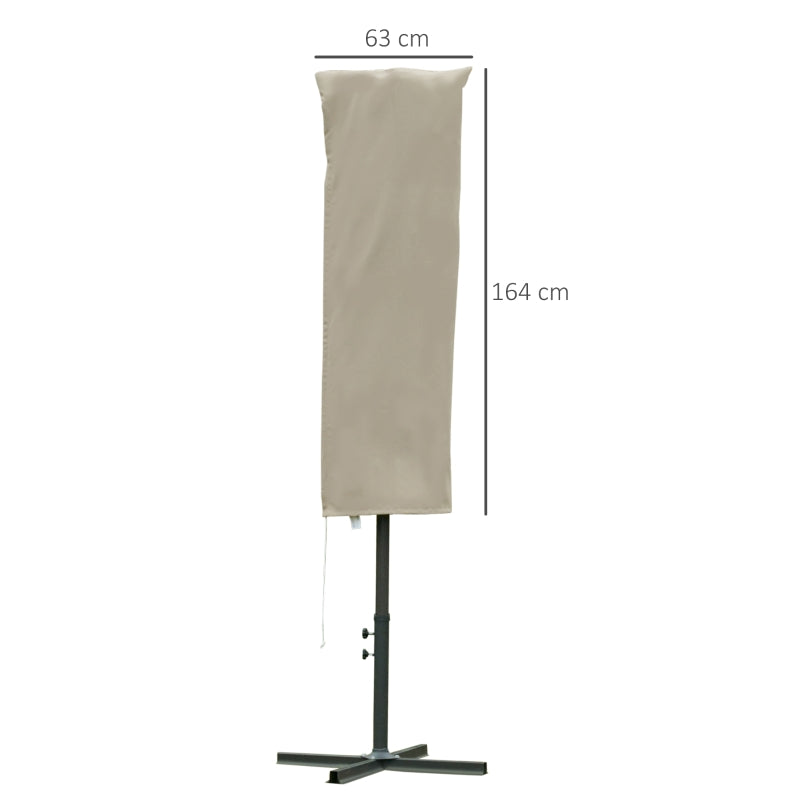 Khaki Cantilever Umbrella Cover with Rod and Zipper