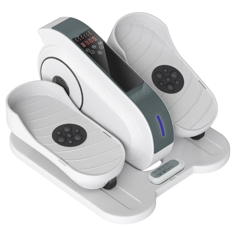 Under Desk Elliptical Machine Mini Electric Pedal Exerciser for Seniors with LCD Monitor Remote Control 10 Speed Settings Quiet Portable White