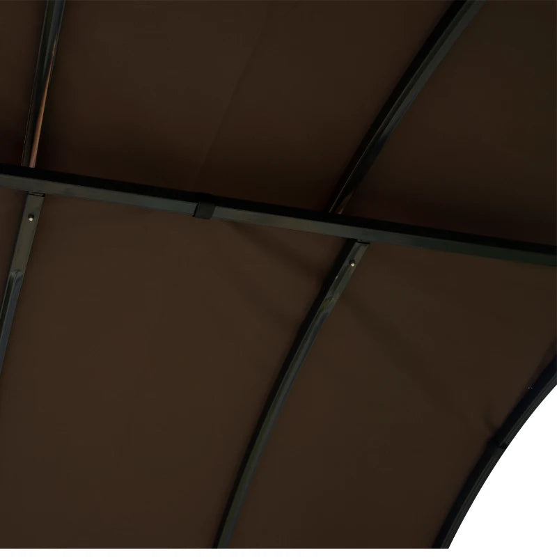 Metal BBQ Gazebo Canopy - Coffee