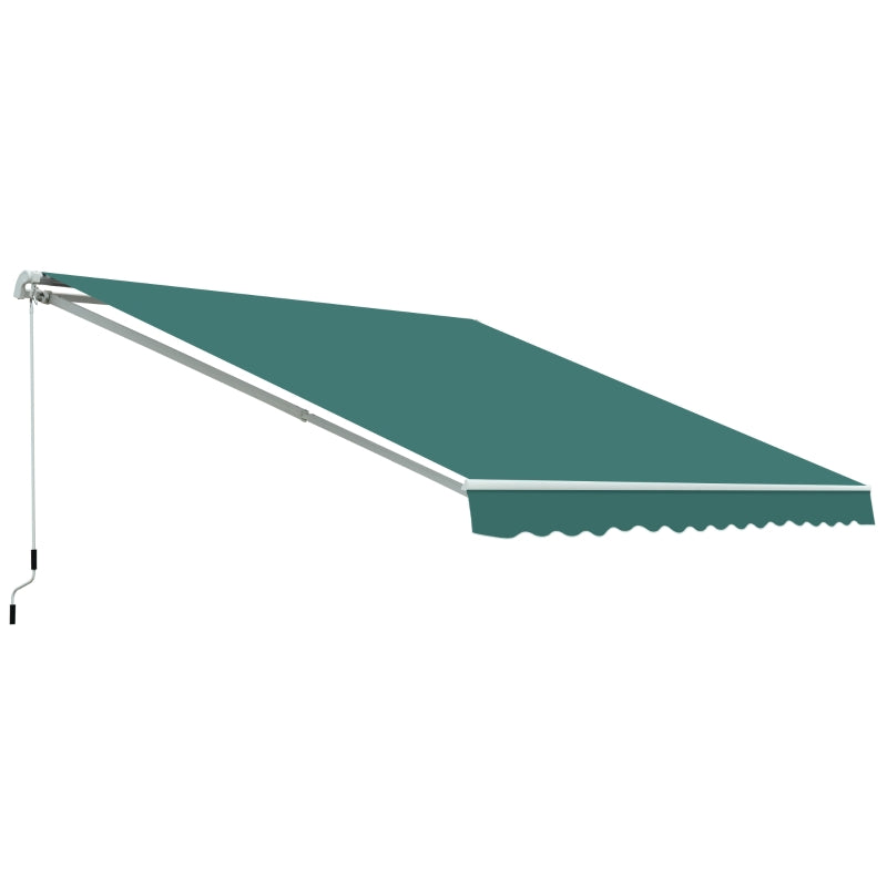 Green 3.5m x 2.5m Manual Retractable Awning - Maximum Projection 2.5m