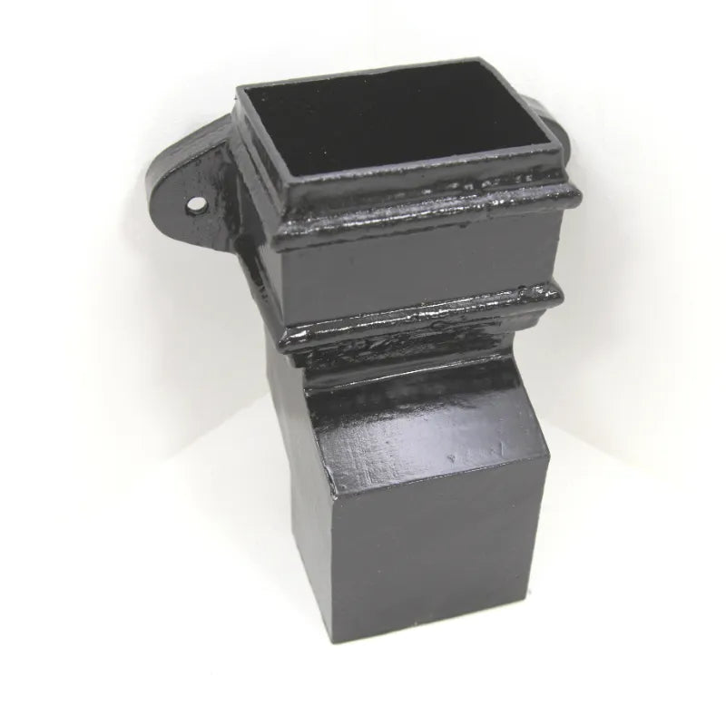 Hargreaves Cast Iron 100x75mm Plain Rectangular Anti-Splash Shoe  - Painted Black