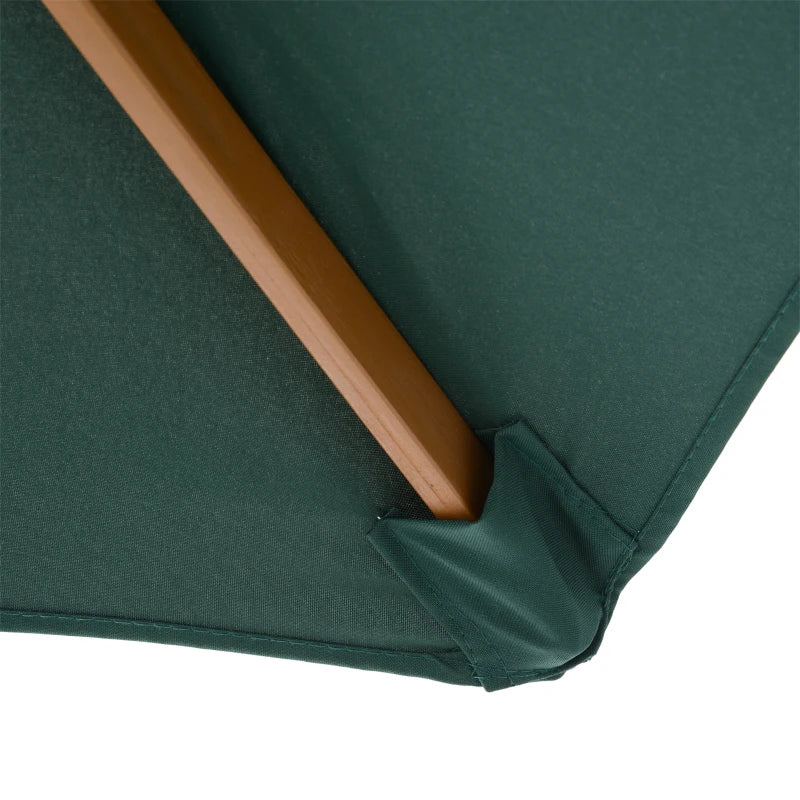 Green 2.5m Wooden Garden Parasol Sun Shade