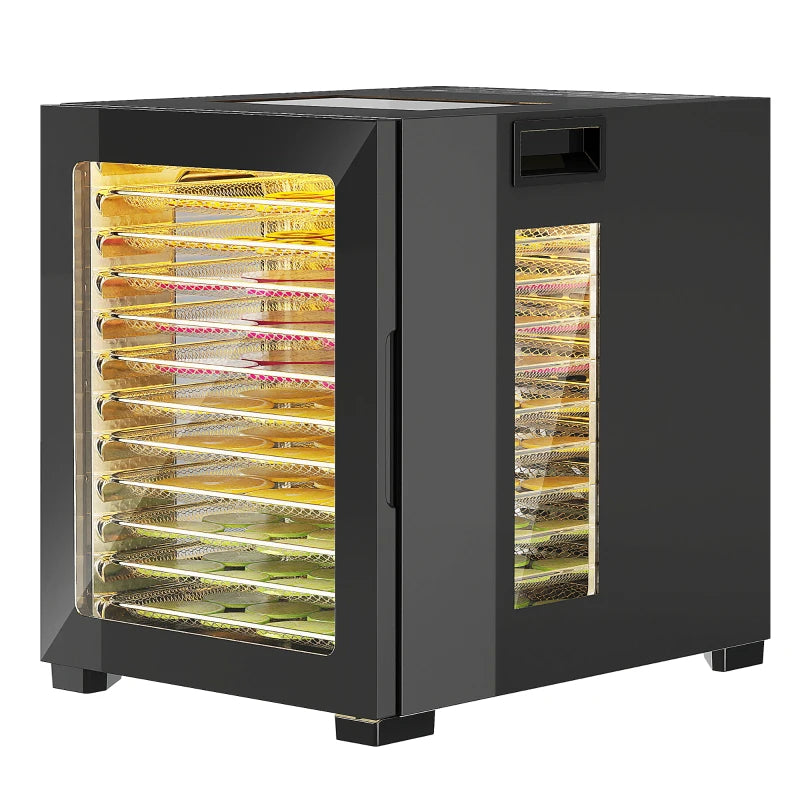 12-Tray Food Dehydrator - Black | 40-70 Hour Timer | Perfect for Healthy Snacks & Preserving Fruits & Vegetables