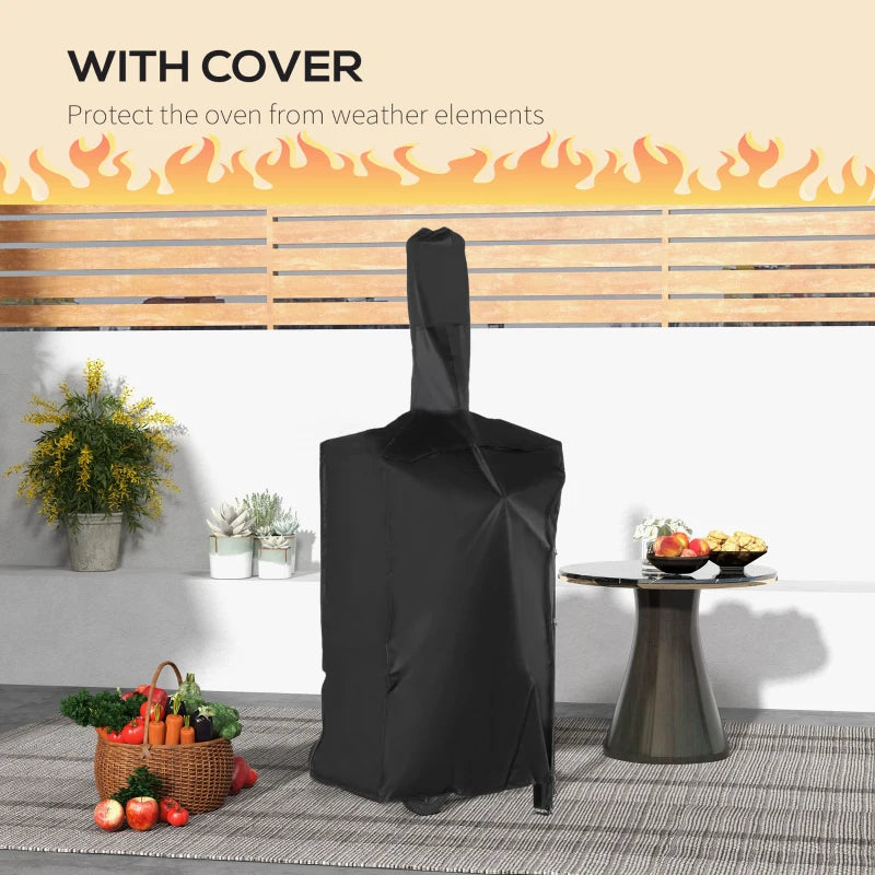 Black Steel 3-Tier Outdoor Charcoal BBQ Pizza Oven