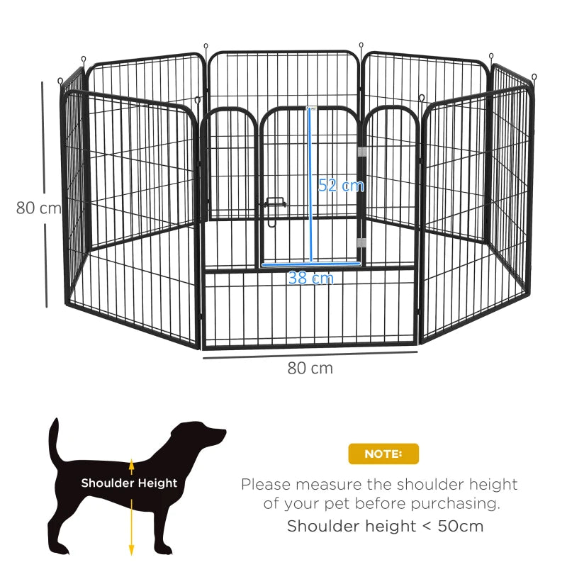 8 Panels Heavy Duty Puppy Playpen for Small & Medium Dogs - Indoor/Outdoor Use, Black, Durable Pet Enclosure