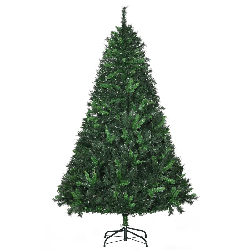 1.8m Pre-Lit Artificial Christmas Tree with 200 LED Lights, Decorative Balls & Metal Stand - Perfect Holiday Décor