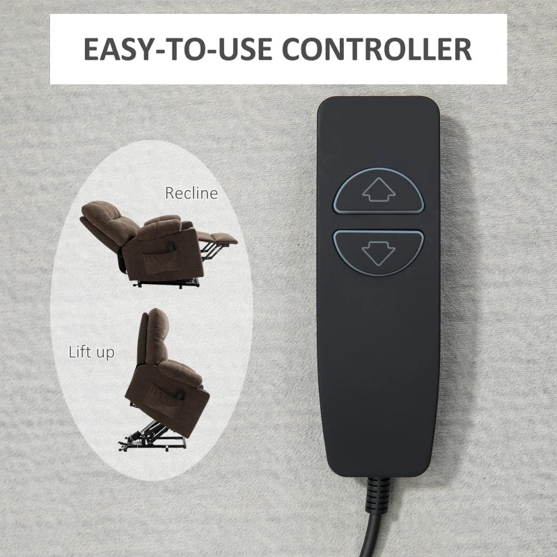 Electric Riser Recliner Chair for Elderly with Remote Control - Power Lift, Dark Brown