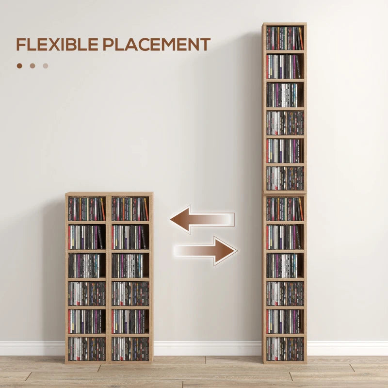 Set of 2 Wood-Effect 102 CD Storage Units - Stylish and Durable Media Organizers for Home or Office