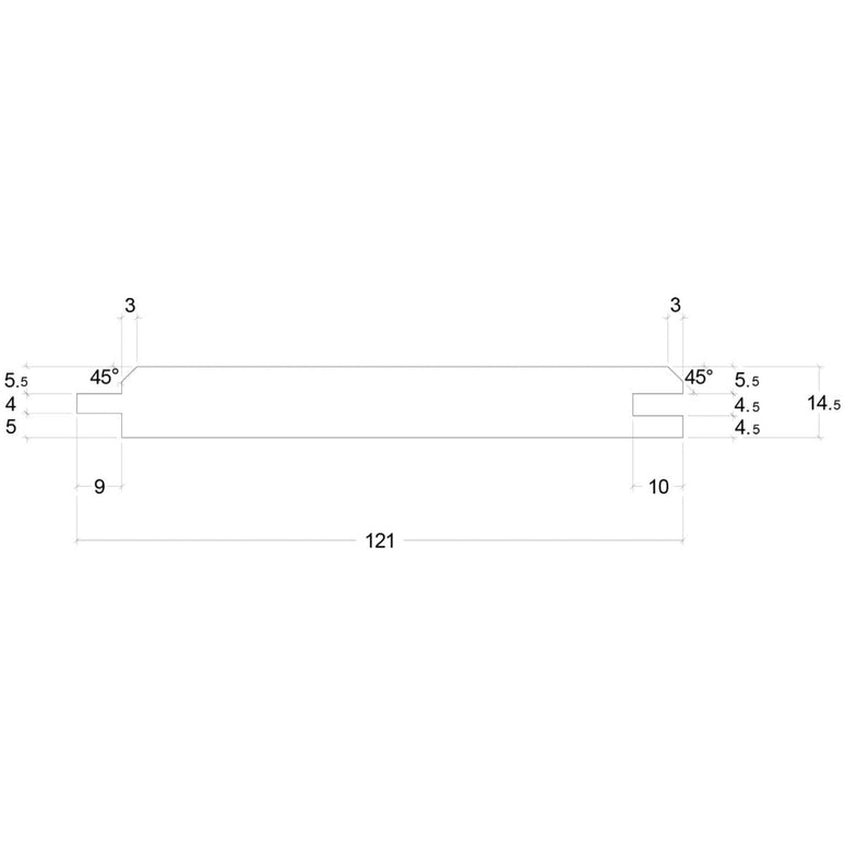 Pressure-Treated Redwood Tongue & Groove Board – 121mm x 15mm – Exterior Timber Cladding