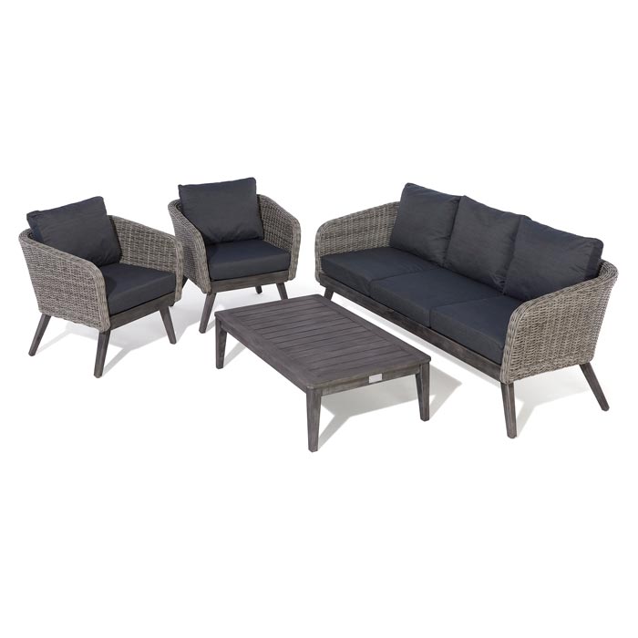 Outdoor Rattan Coffee Set - 4 Pieces