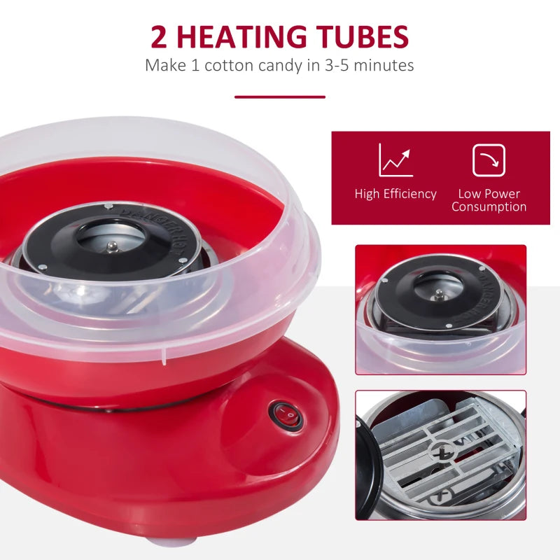Electric Candy Floss Machine - 450W Cotton Candy Maker in Red - Perfect for Parties & Events
