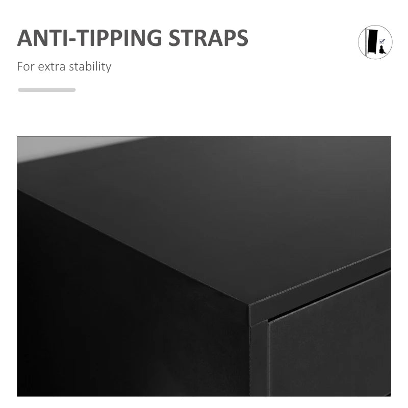 Vinsetto Black Seven-Drawer Filing Cabinet on Wheels - Stylish Storage Solution for Home Office Organization