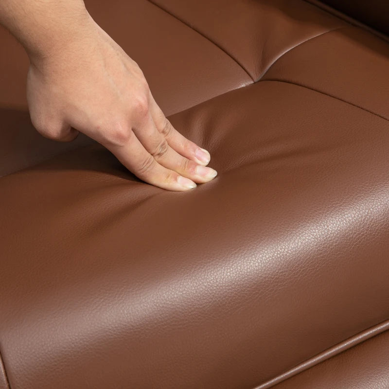 Brown Faux Leather Reclining Armchair with Footrest - 145° Adjustable Backrest for Ultimate Comfort