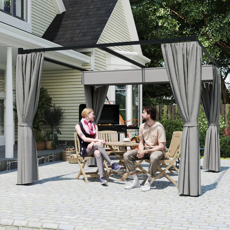 3m x 3m Canopy With Grey Curtains