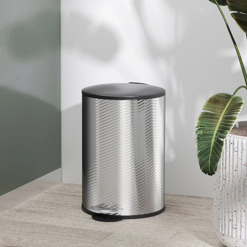 20L Stainless Steel Compact Home Bin - Stylish, Durable Trash Can for Kitchen, Office, and Bathroom - Space-Saving Design