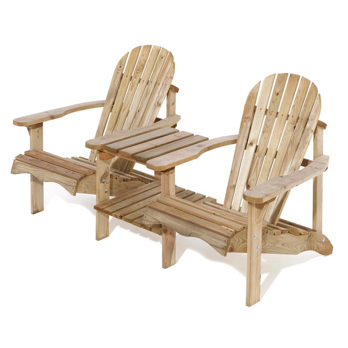 Softwood Low Wooden Companion Seat - Outdoor Patio Furniture