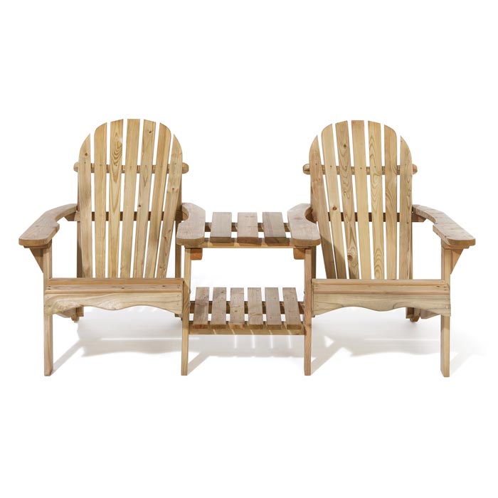 Softwood Low Wooden Companion Seat - Outdoor Patio Furniture