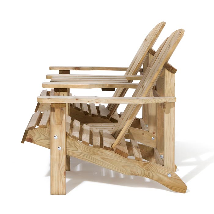 Softwood Low Wooden Companion Seat - Outdoor Patio Furniture