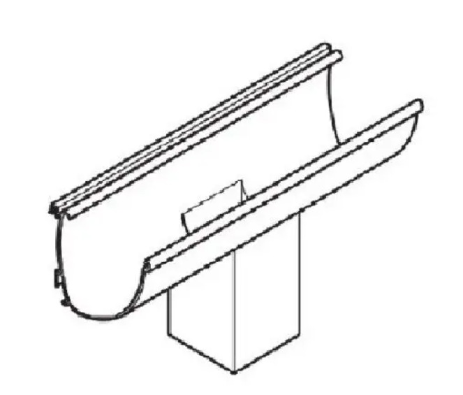 100mm x 85mm Alumasc Aqualine Running outlet 75mm With Unions, brackets and slide locks