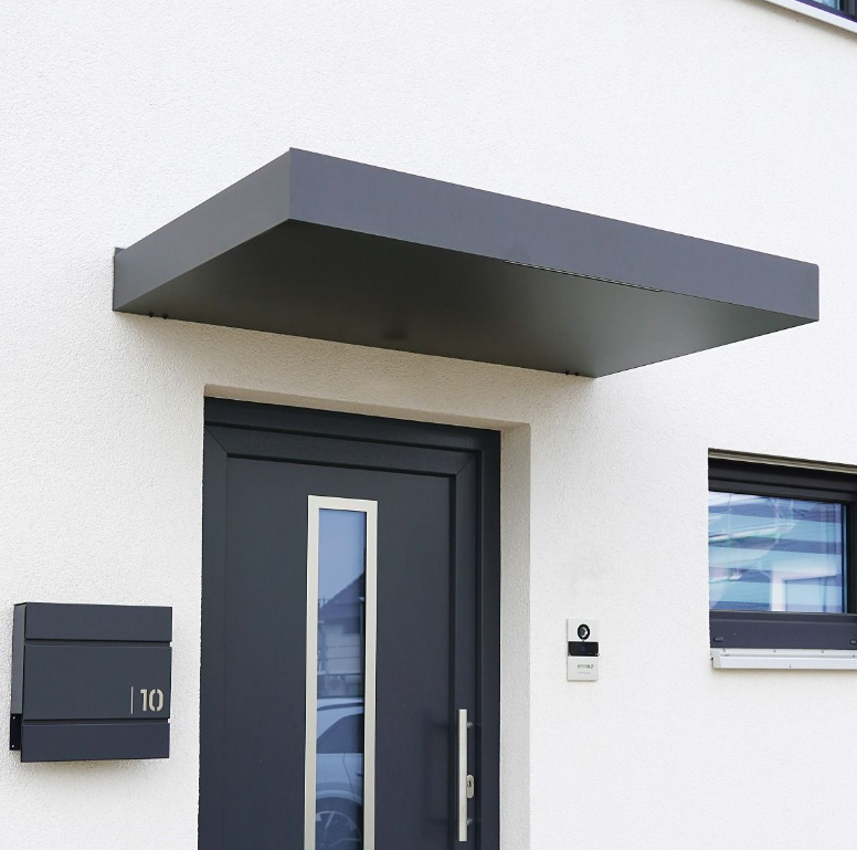 160x90cm Aluminium Canopy With LED Light Strip - Anthracite Grey