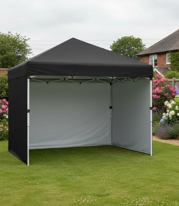 3m x 3m Pop Up Event Shelter - Height Adjustable Party Tent with Walls - Weight Bags and Wheeled Bag Included
