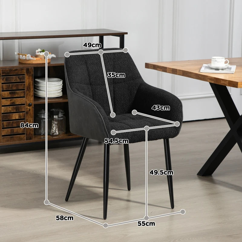 Stylish Upholstered Accent Chair with Foot Pads, Chenille Fabric Front and PU Back for Living Room or Bedroom