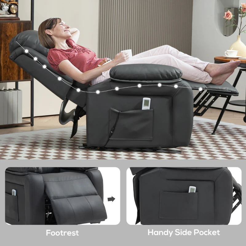 Electric Recliner Chair with Massage and Heat for Elderly, Power Lift Armchair with Remote Control and Extended Footrest