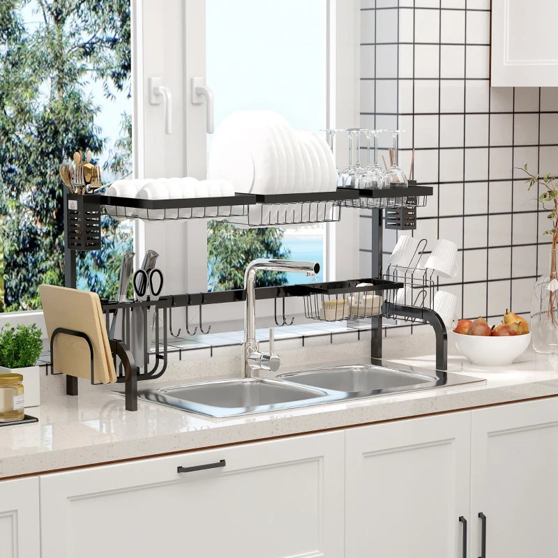 100cm Modular Over-Sink Drying Rack - Space-Saving Kitchen Organizer for Efficient Dish Drying and Storage