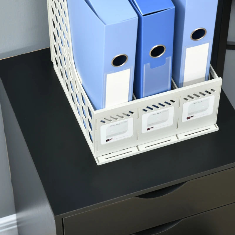 Modern 5 Drawer Mobile Filing Cabinet - Vertical Office Storage Organizer, Rolling Cupboard in Black for Efficient Workspace