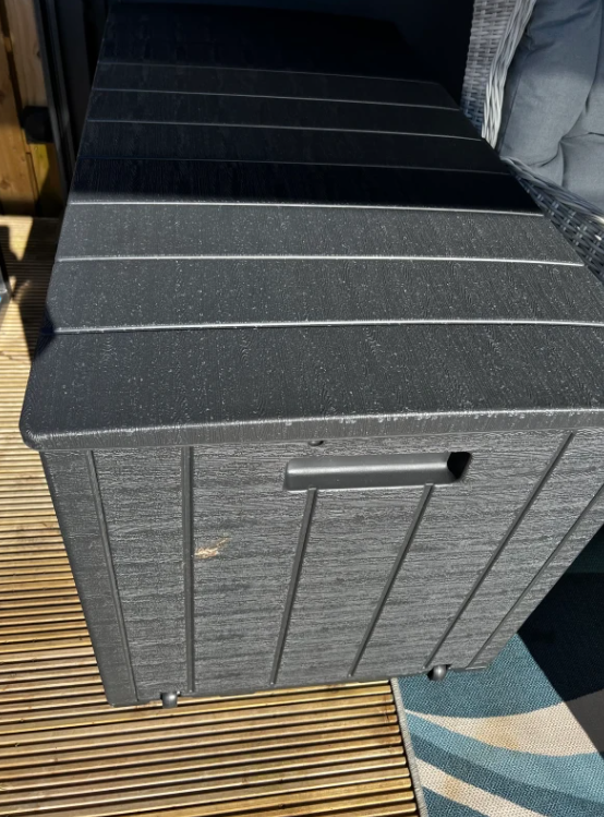 Dark Grey 336 Litre Garden Storage Box - Weather-resistant  Plastic Shell - Double-Wall Design