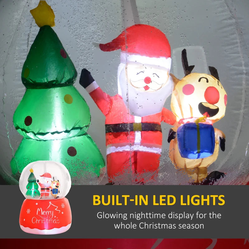 5.5ft Inflatable Snow Globe Christmas Decoration - Festive Holiday Yard Decor for Outdoor Winter Wonderland Display