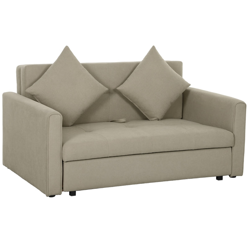 Modern Velvet 2 Seater Sofa Bed with Hidden Storage and Cushions for Living Room or Guest Room