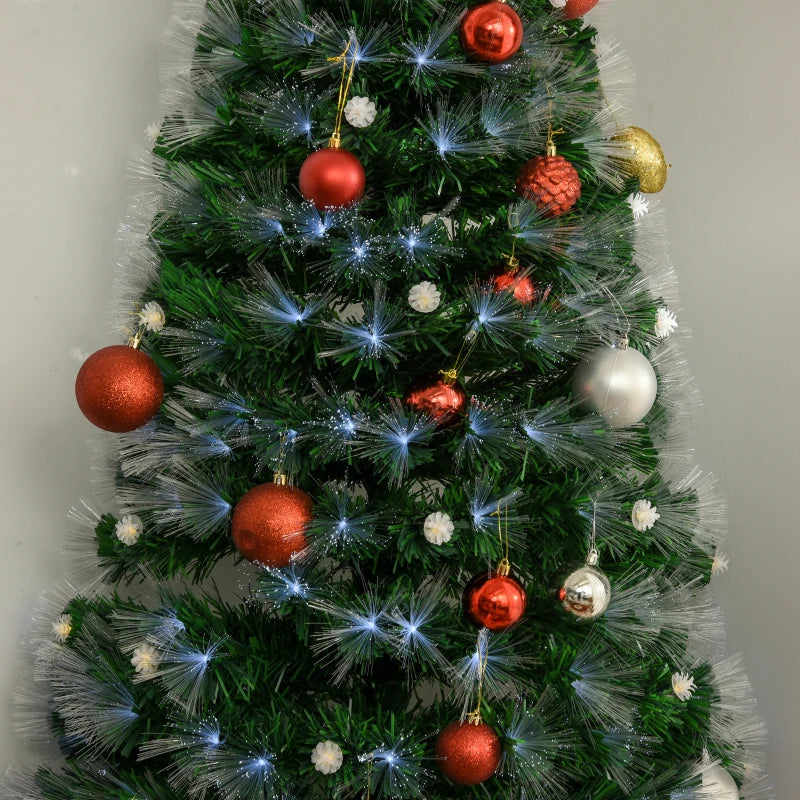 6ft Pre-Lit White Artificial Christmas Tree with 230 LEDs & Star Topper - Full Bodied Seasonal Decoration for Home