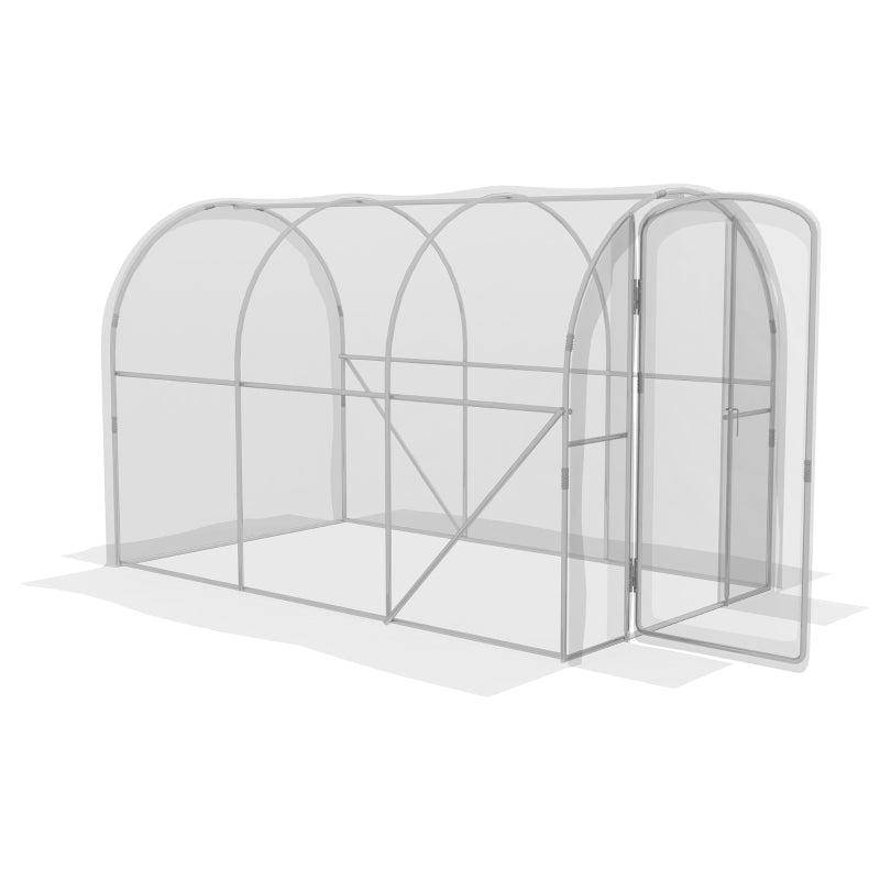 Green Walk-in Polytunnel Greenhouse, 3x2m, Clear PE Cover