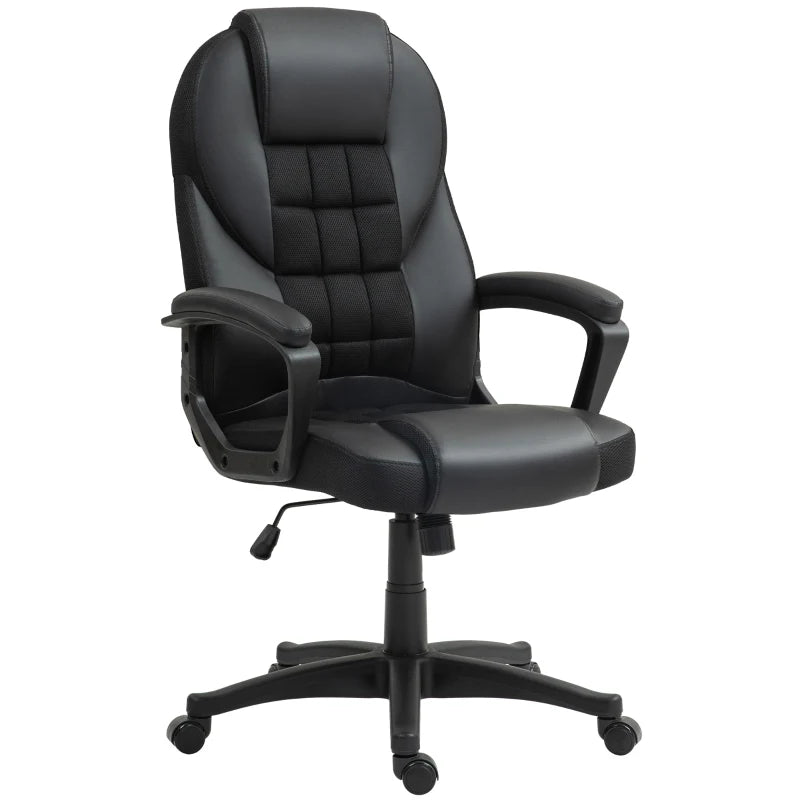 Ergonomic Faux Leather Office Chair - Stylish Black Executive Desk Chair for Home & Office Use