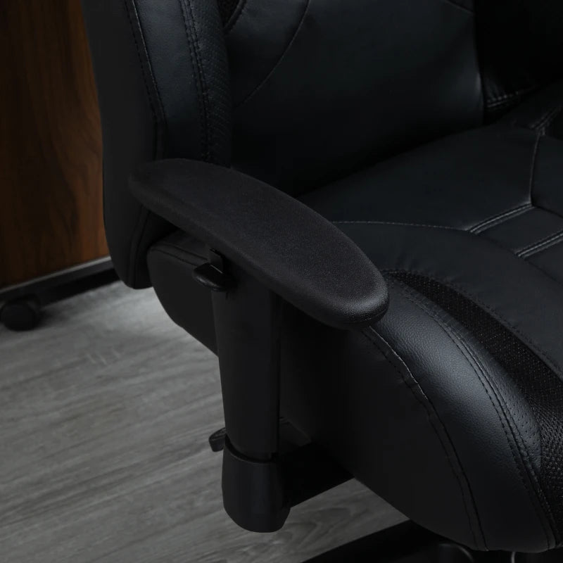 Vinsetto Racing Gaming Chair - Ergonomic Mesh & Faux Leather, High Back, Adjustable Height & Armrests, Swivel Wheels, Black
