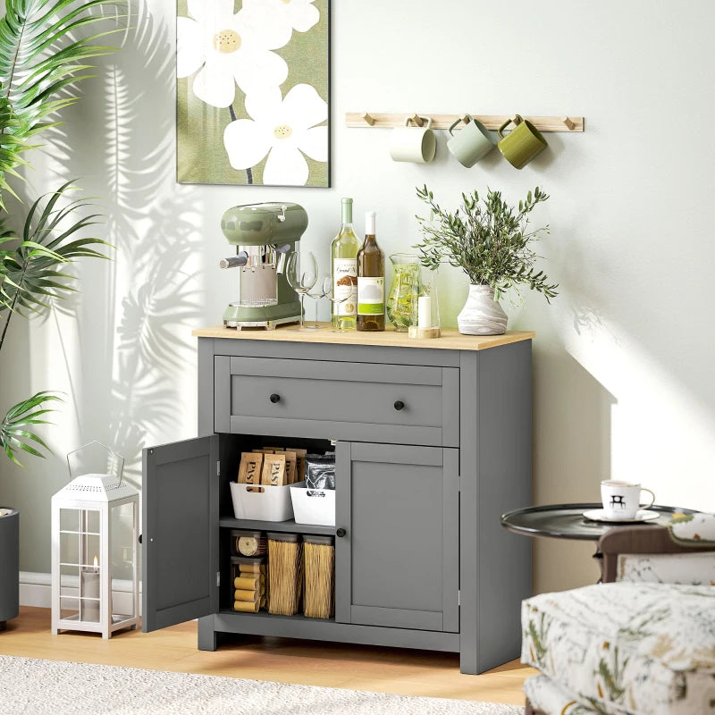 Modern Sideboard Storage Cabinet with Adjustable Shelf and Drawer for Living Room Dining Room Hallway Grey